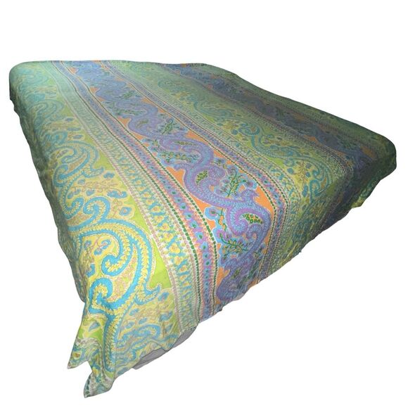 Echo Design Calypso Queen Duvet Cover Multi Color Paisley Reversible Cotton Boho - Picture 2 of 11